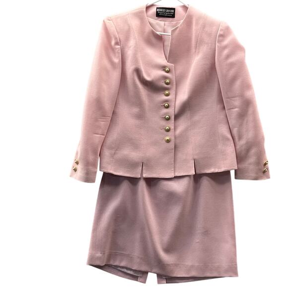 Herbert Grossman Cynthia Sobel Vintage Barbie Pink Pearl Button Skirt Suit 12 - Picture 1 of 11